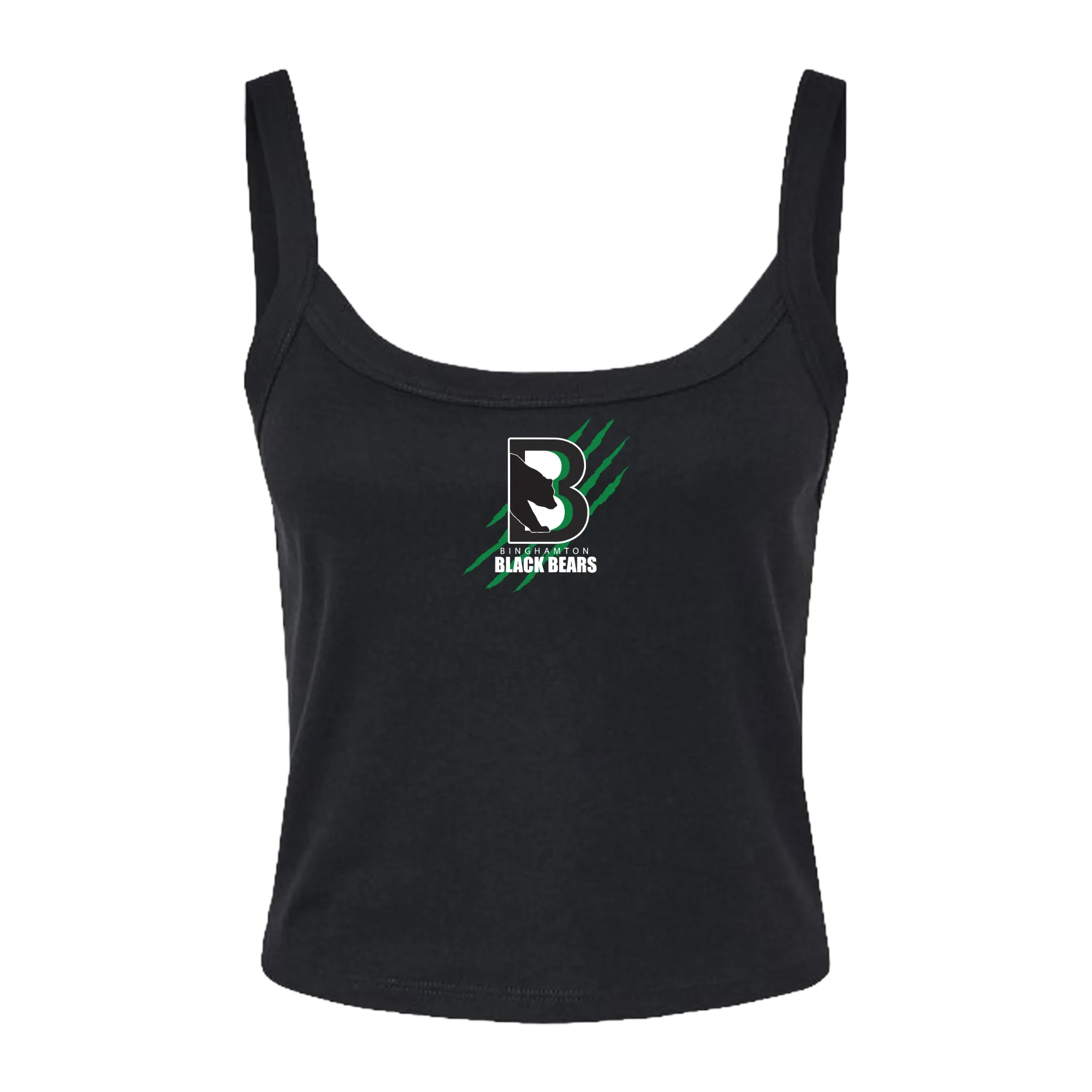 Binghamton Black Bears Women's Cropped Micro Rib Spaghetti Strap Tank (Online Exclusive)