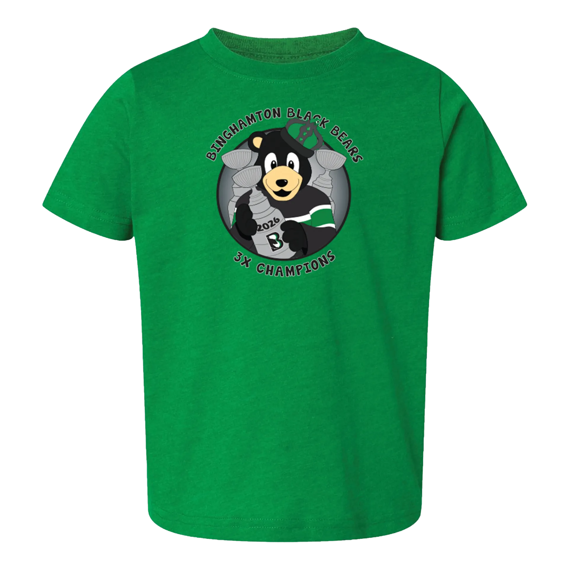 [3321-2T-Vintage Green] Binghamton Black Bears 3x Champs Toddler Tee (2T)