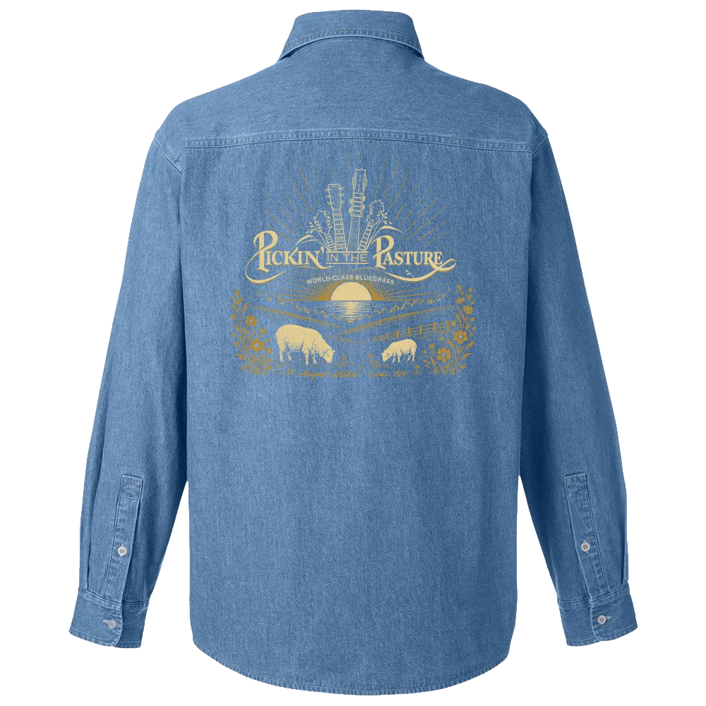 [M540-Light Denim-XS] Pickin' In The Pasture 2026 Denim Shirt Jacket (XS)