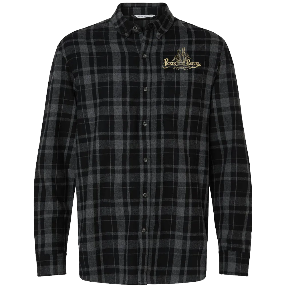 [BU7401-Black Jordan Plaid-S] Pickin' In The Pasture 2026 Boxercraft Men's Flannel Button Down Shirt (S)