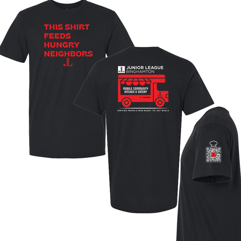 [64000-S-Black] Junior League Of Binghamton - This Shirt Feeds Hungry Neighbors Softstyle Tee! (S, Black)