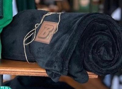 [BP31 - Black] Binghamton University Plush Throw Blanket (Black)