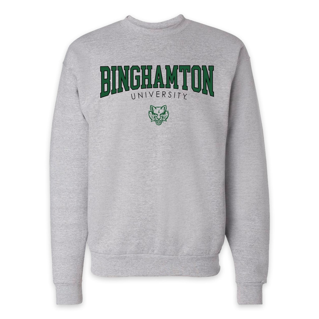 [P160-S-Sport Grey] Grey Binghamton University Crewneck (S)