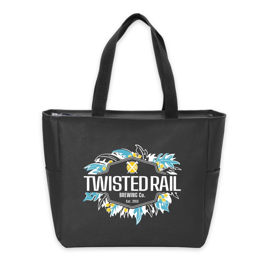 Twisted Rail Zip Tote Bag