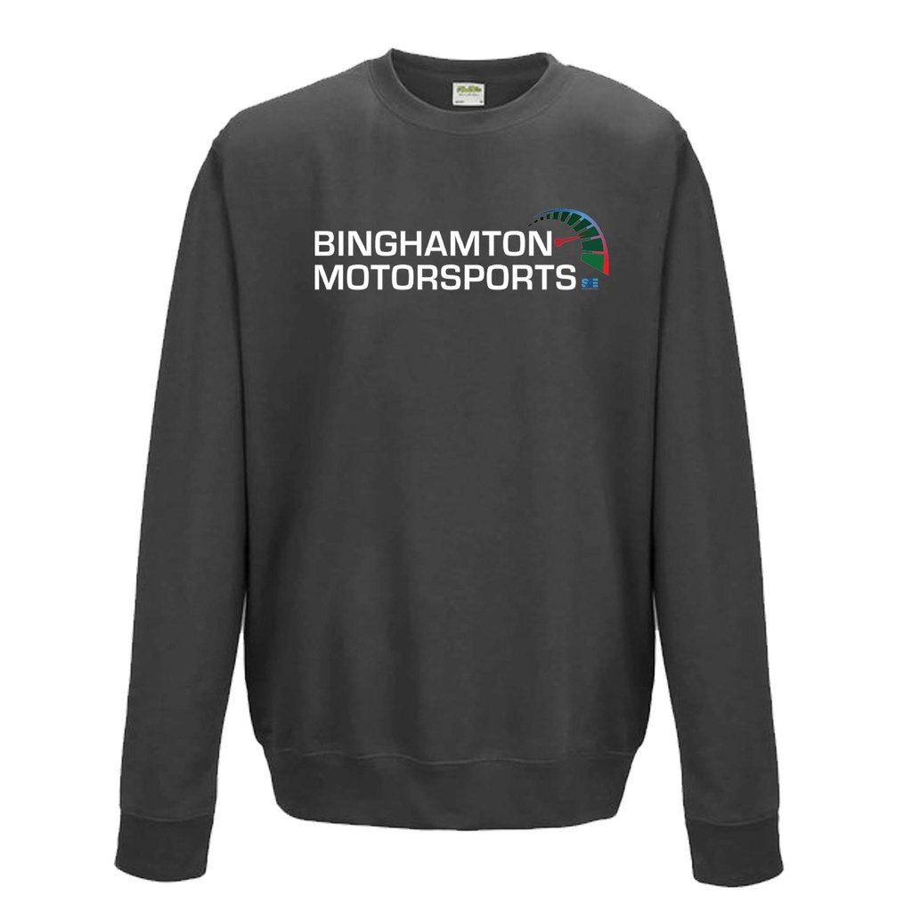 Binghamton Motorsports Crewneck Full Chest in Charcoal