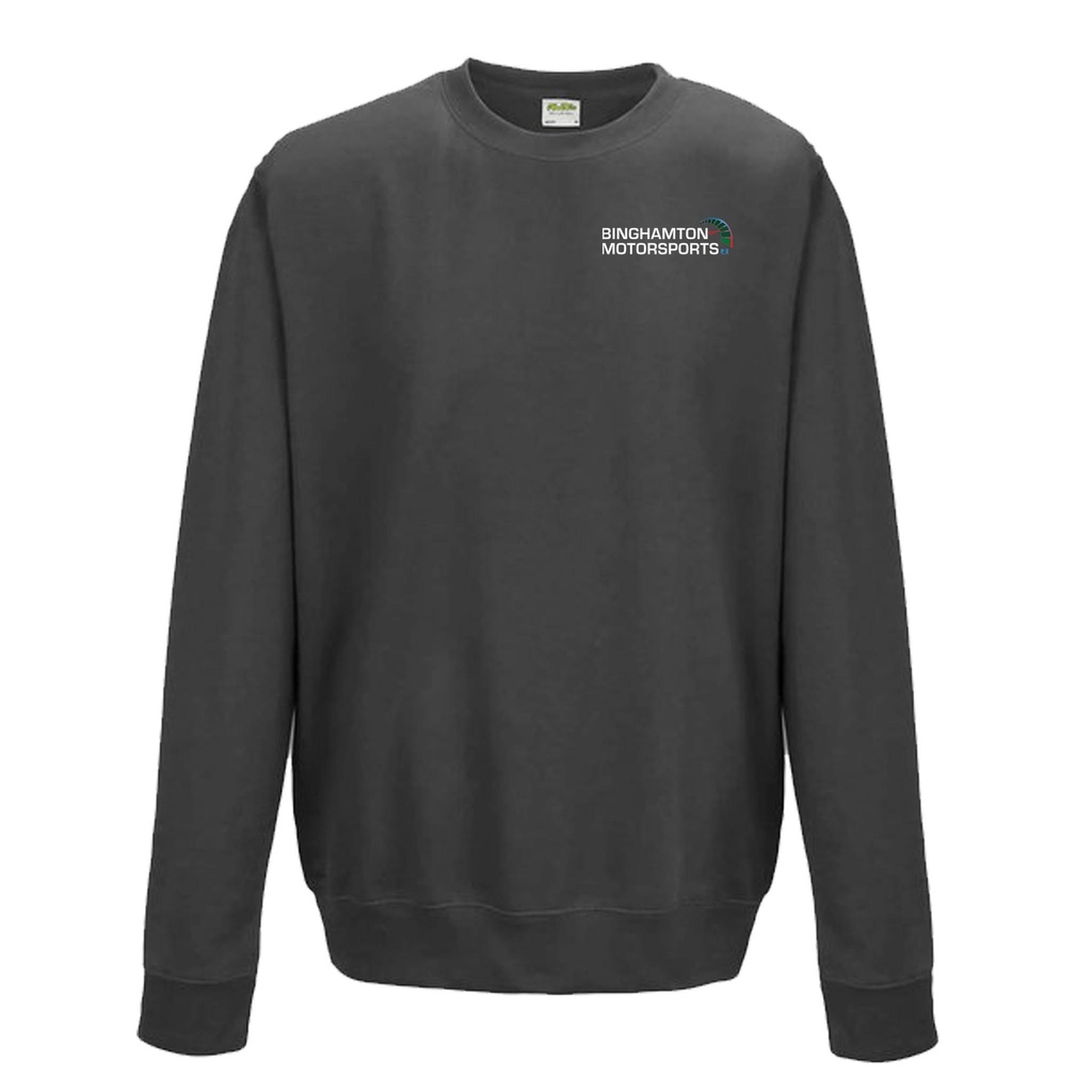 Binghamton Motorsports Crewneck Left Chest in Charcoal