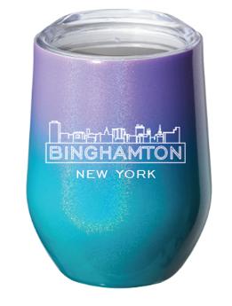 Binghamton NY Travel Stemless Wine Glass (Mermaid)