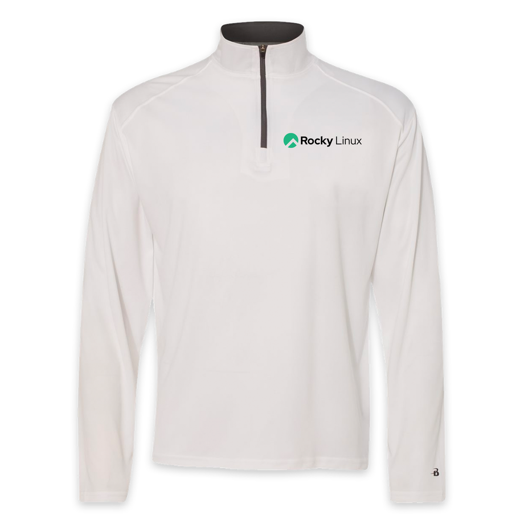 [4102-S-White/Graphite] Rocky Linux Quarter Zip Pullover (White/Graphite, S)
