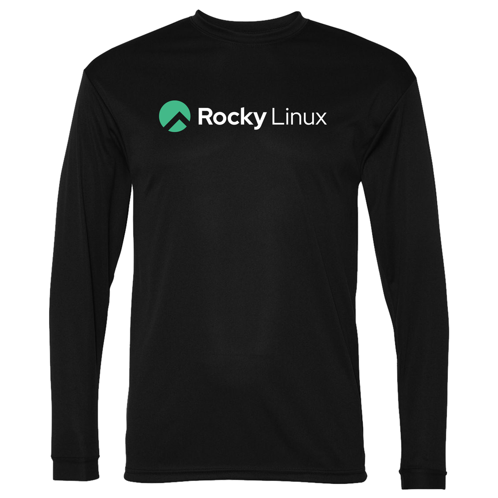 [5104-S-Black] Rocky Linux Performance Long Sleeve T-Shirt (Black, S)