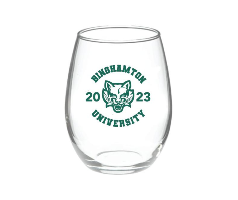 Binghamton University 2023 Stemless Wine Glass