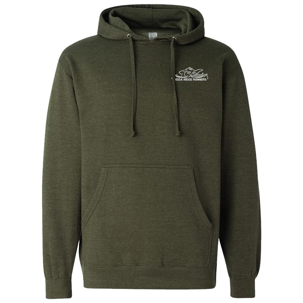 [SS4500-S-Army Heather] Tioga Ridge Runners Embroidered Hoodie - One Color Design (Army Heather, S)