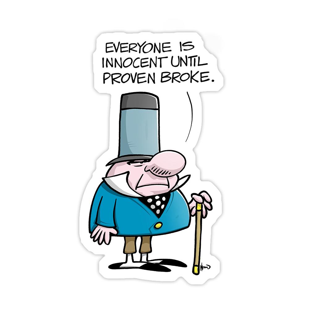 Wizard of ID - Broke Sticker