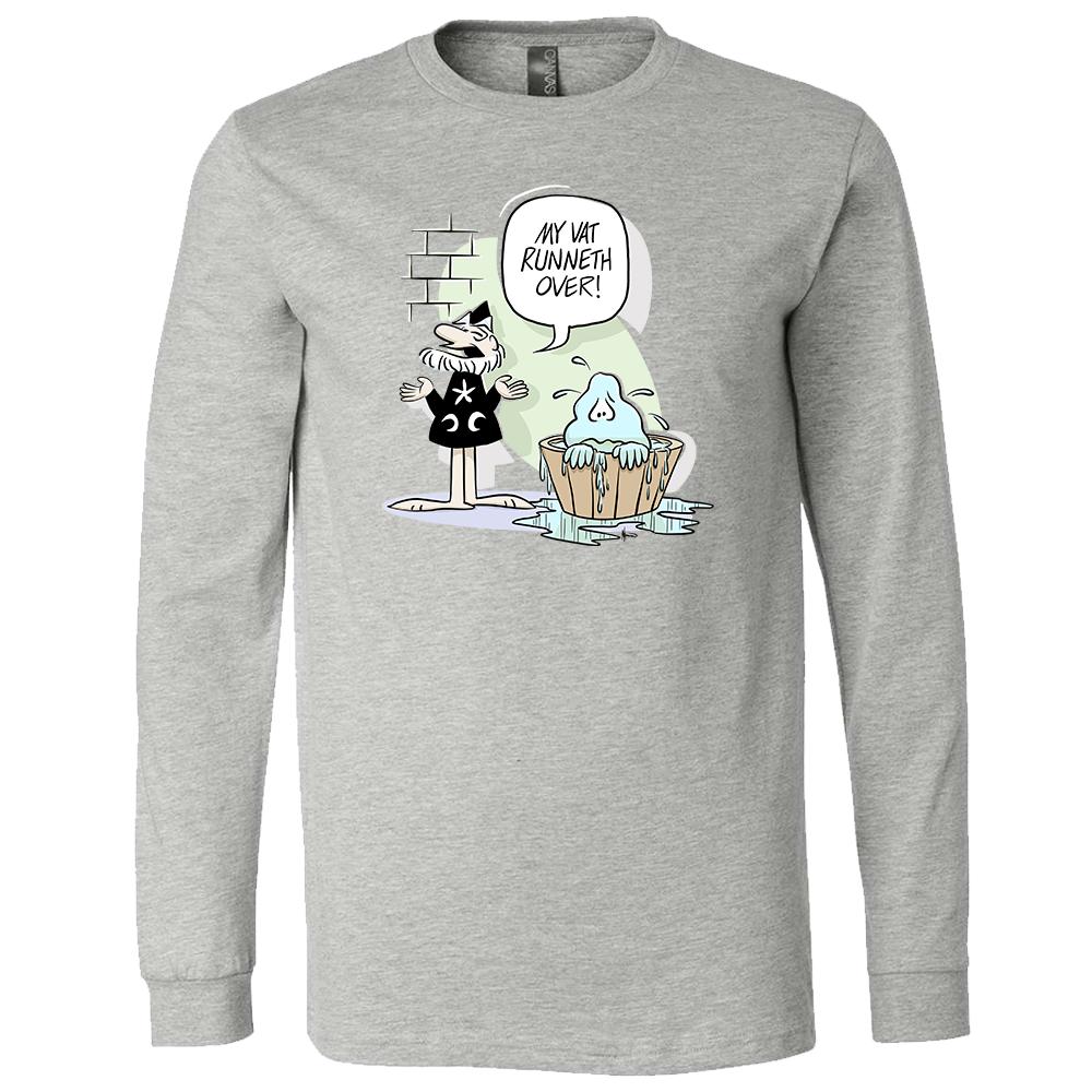 [3513-S-Athletic Grey Triblend] Wizard of ID - Vat Long Sleeve T-Shirt (Athletic Heather, S)