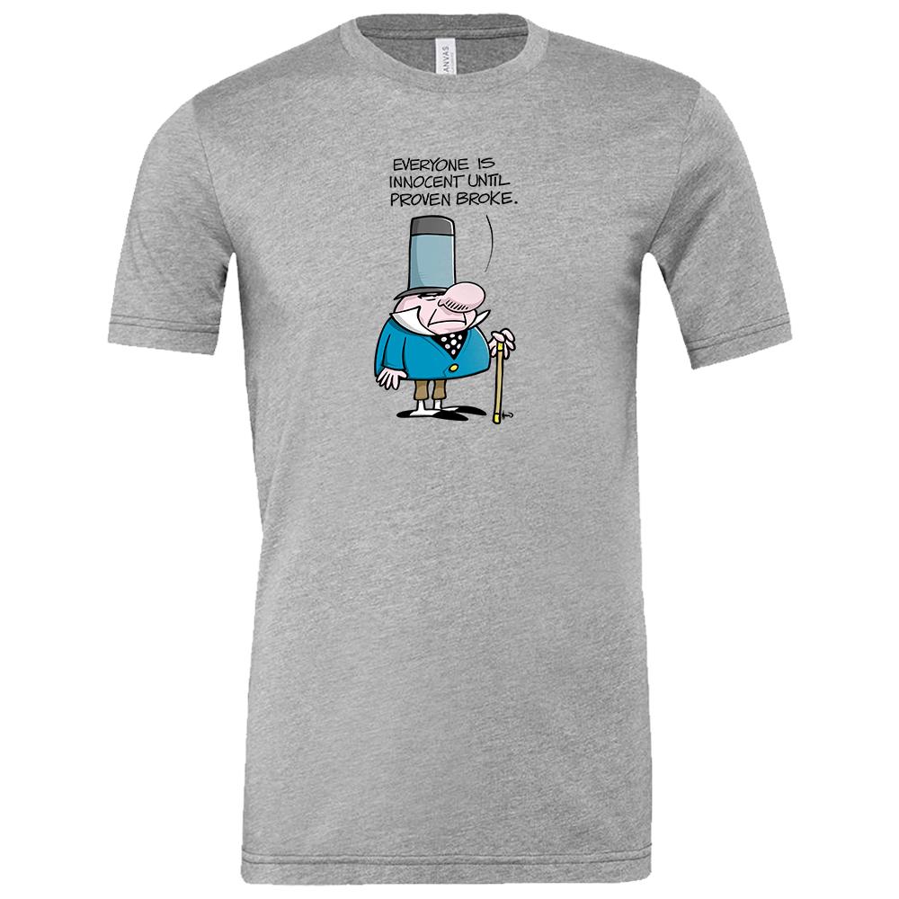[3001CVC-S-Athletic Heather] Wizard of ID - Broke T-Shirt (Athletic Heather, S)