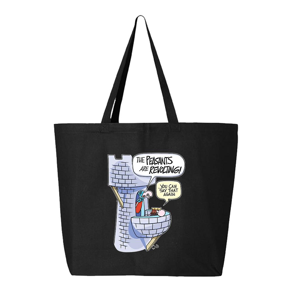 [Q600-Black] Wizard of ID - Peasants Jumbo Tote (Black)