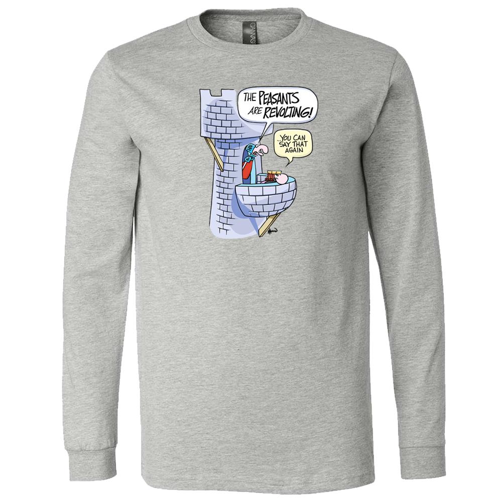 [3513-S-Athletic Grey Triblend] Wizard of ID - Peasants Long Sleeve T-Shirt (Athletic Heather, S)