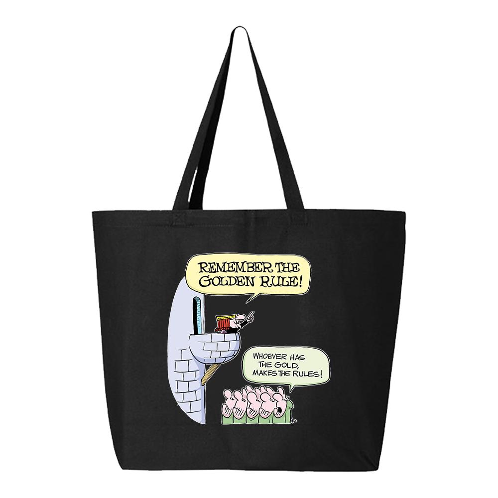 [Q600-Black] Wizard of ID - Golden Rule Jumbo Tote (Black)