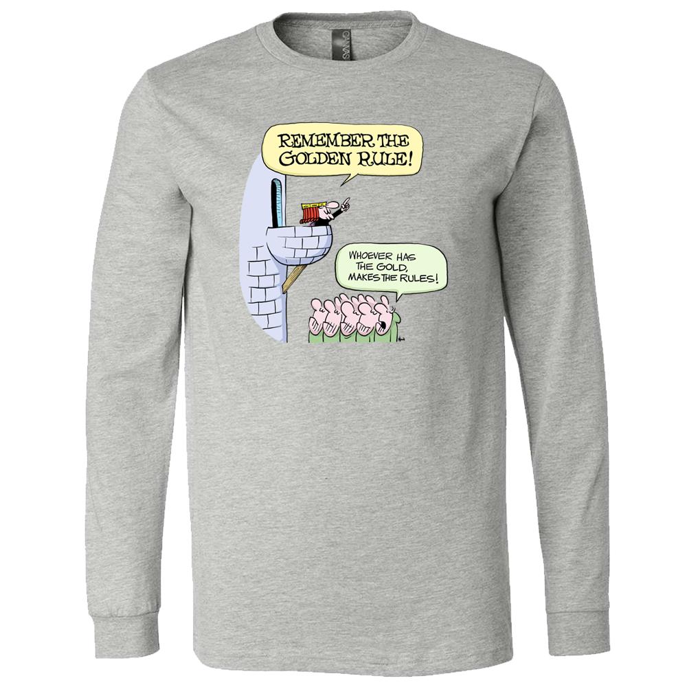[3513-S-Athletic Grey Triblend] Wizard of ID - Golden Rule Long Sleeve T-Shirt (Athletic Heather, S)