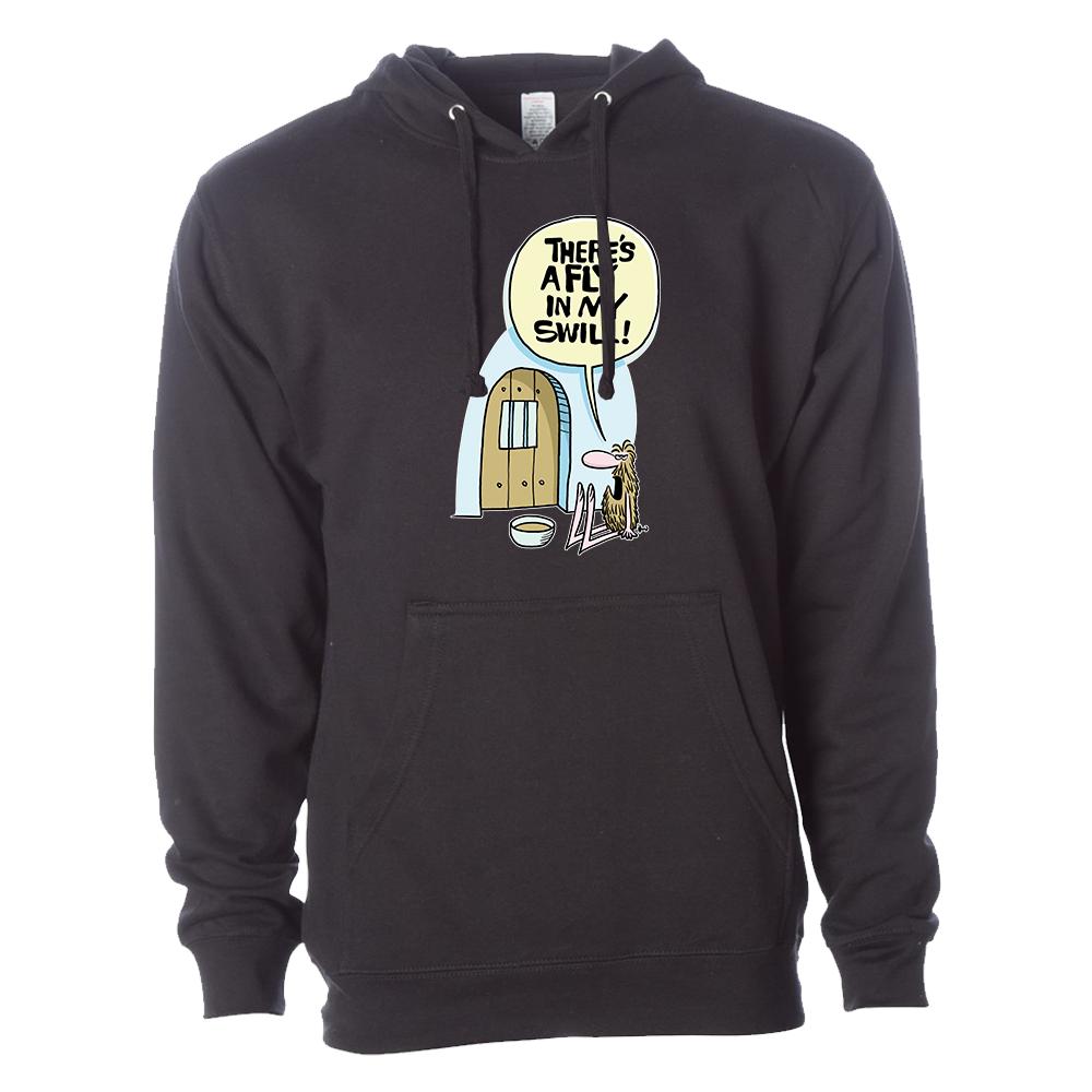 [SS4500-S-Black] Wizard of ID - Fly In My Swill Hooded Sweatshirt (Black, S)