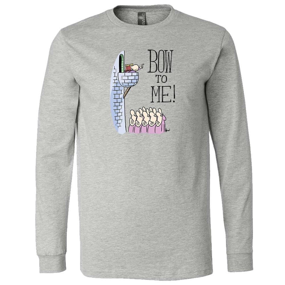 [3513-S-Athletic Grey Triblend] Wizard of ID - Bow to Me Long Sleeve T-Shirt (Athletic Heather, S)