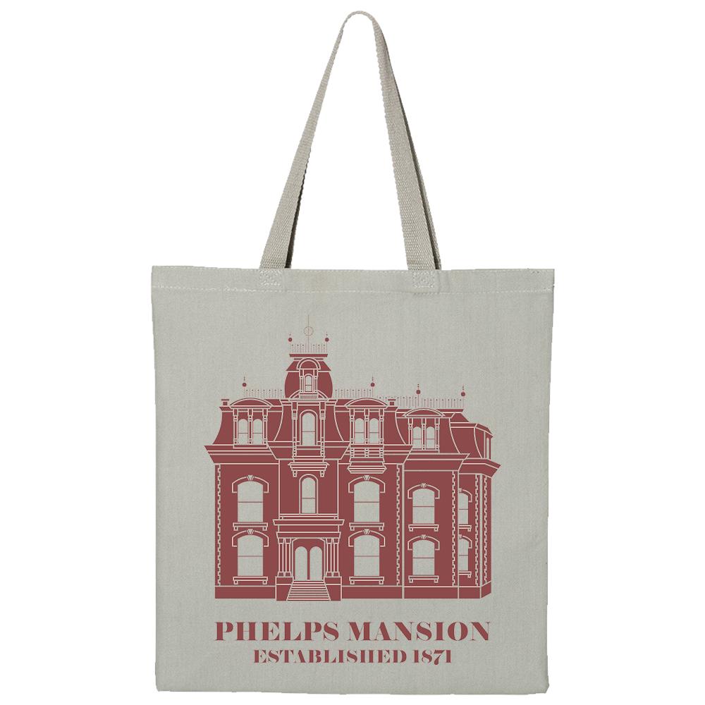 Phelps Mansion Tote Grey with Mansion