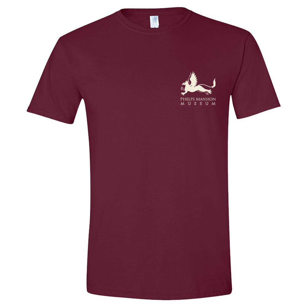 Phelps Mansion T-Shirt Maroon with Gryphon
