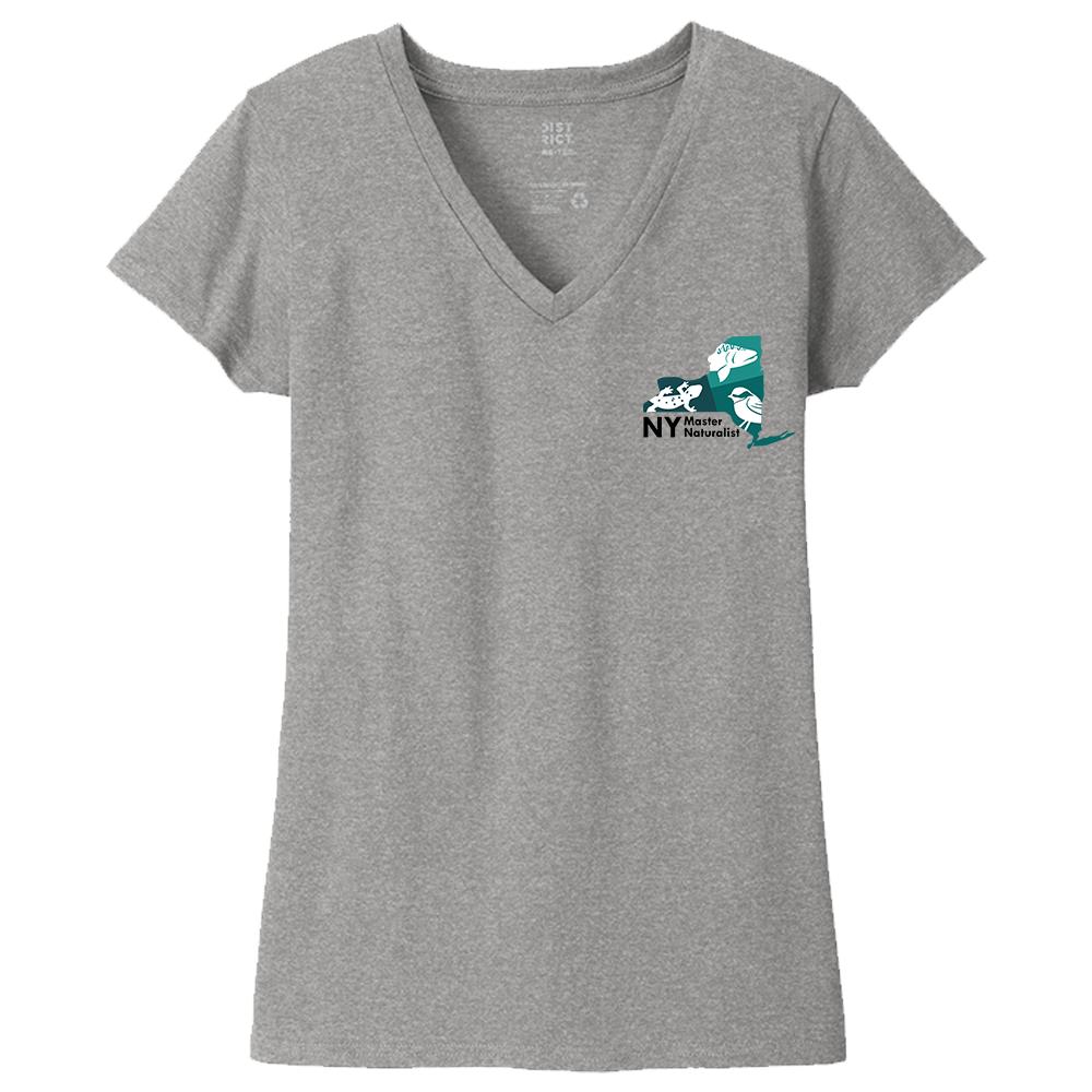 [DT8001-XS-Light Heather Grey] NY Master Naturalist Program Women's V-Neck T-Shirt (Light Heather Grey, XS)