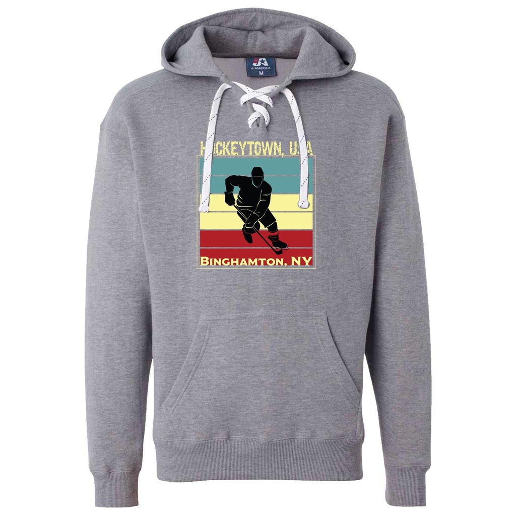 HockeyTown, USA Lace Hoodie in Grey!