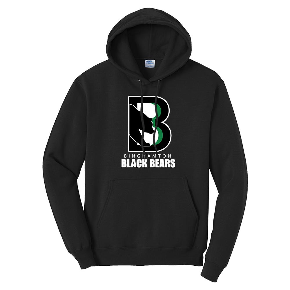 [PC90H-S-Black] Binghamton Black Bears Adult Hoodie (Black, S)
