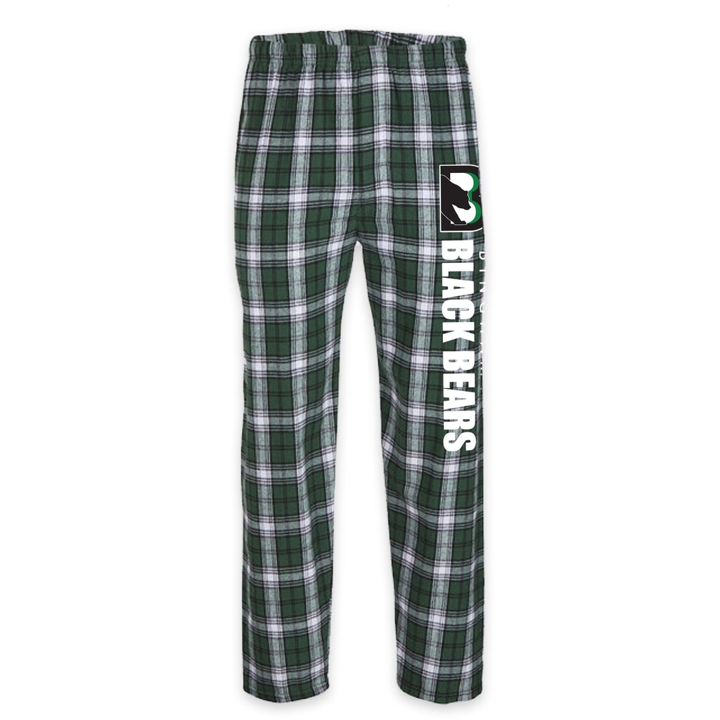 [BM6624-XXS-Green/White Plaid]  Binghamton Black Bears Flannel Sleep Pants (XXS)