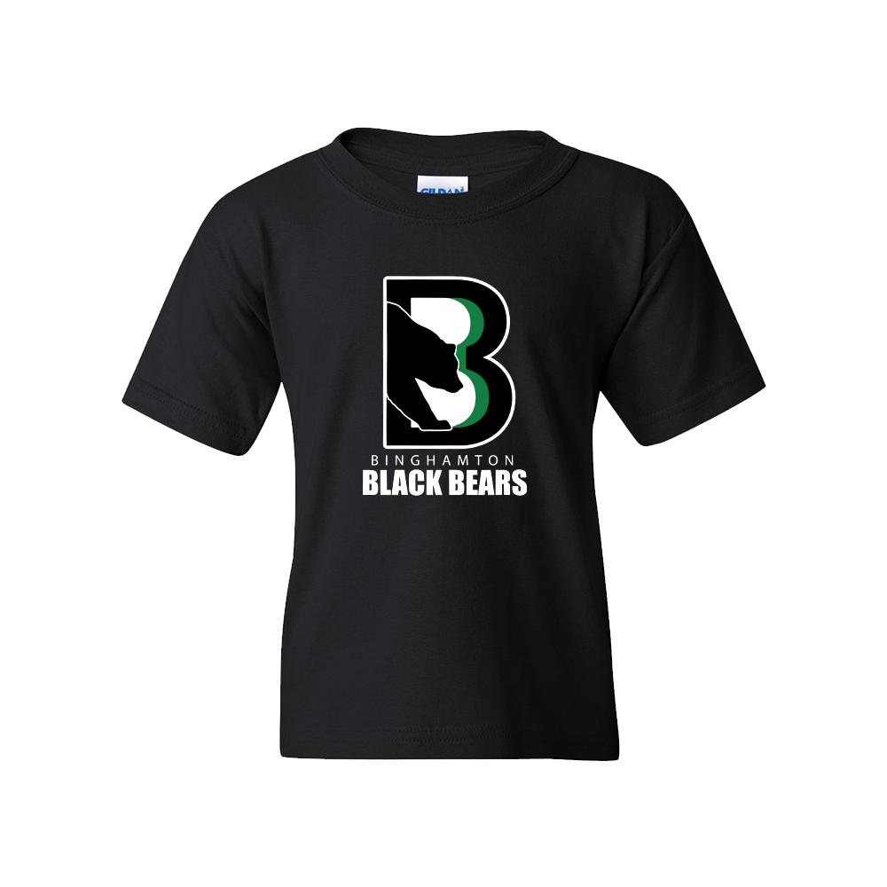 [2000B-YXS-Black] Binghamton Black Bears Youth T-Shirt (Black, Y-XS)