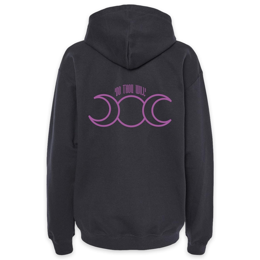 Triple Moon Hoodie - Black with Purple
