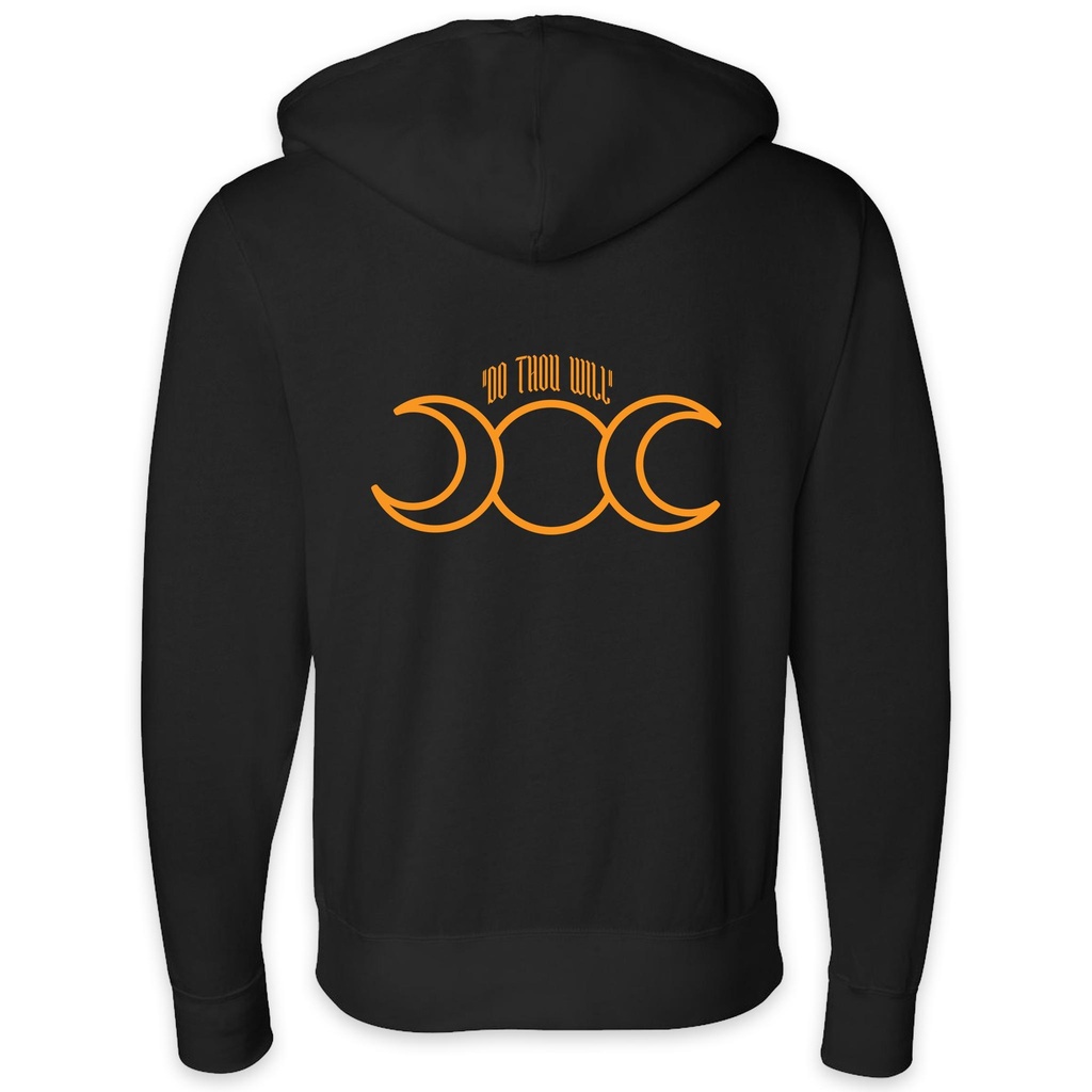 Triple Moon Full Zip - Black with Orange