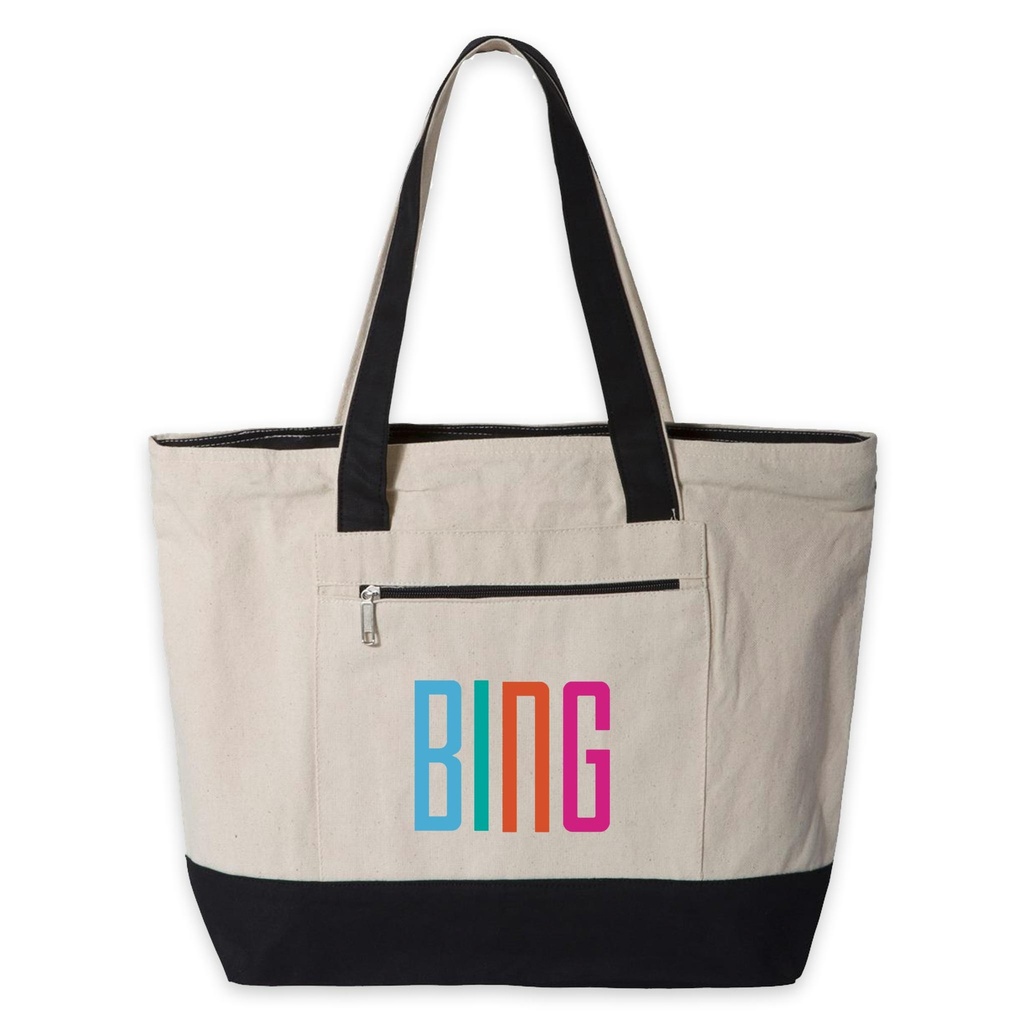 Visit Bing Zippered Tote Bag