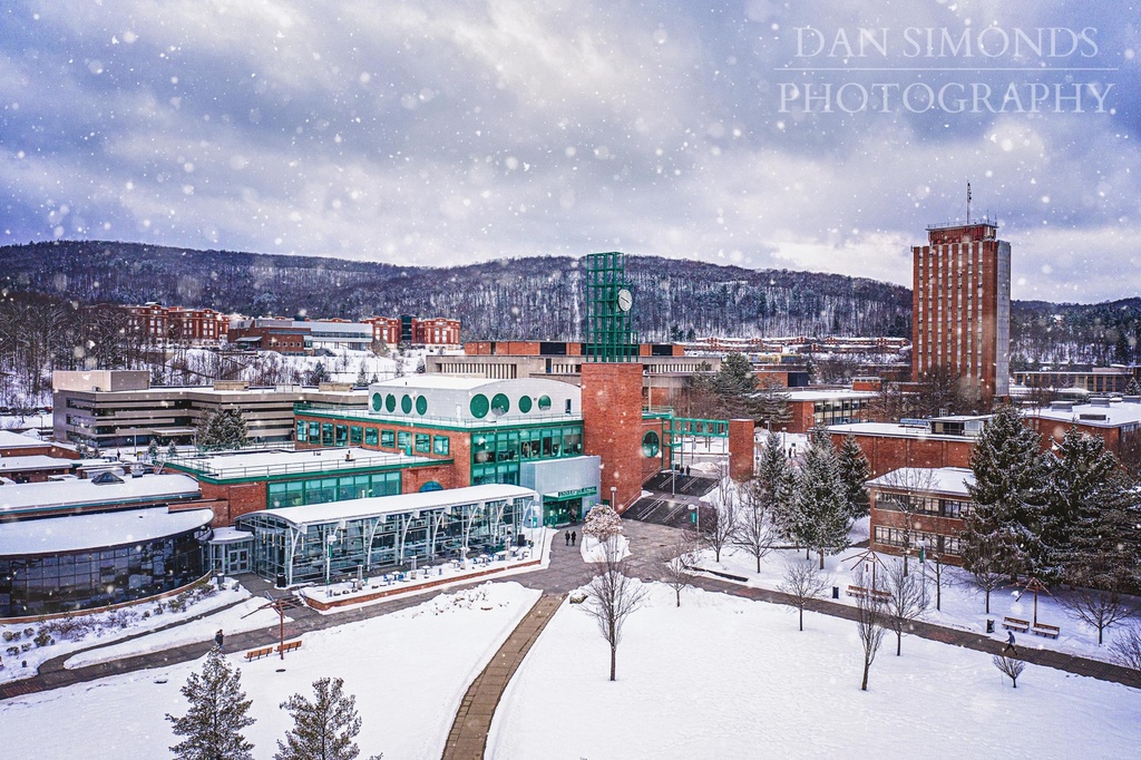 Binghamton University Winter Scene by Dan Simonds Photo Print