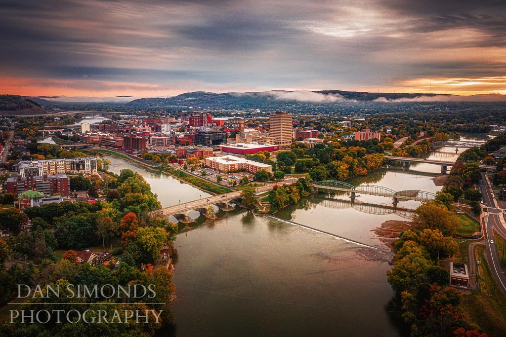 Confluence Park Fall Scene by Dan Simonds Framed Canvas Print