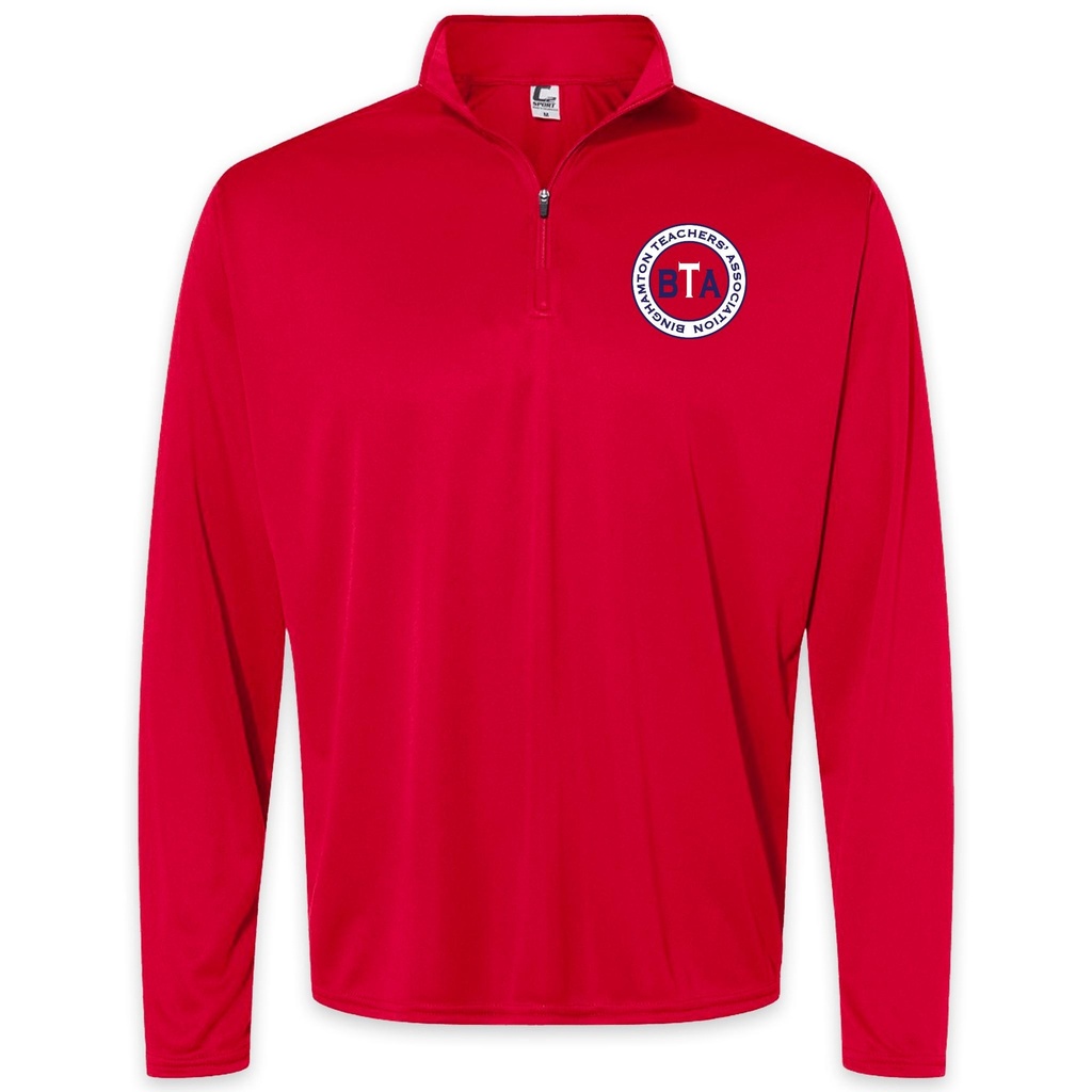 [5102-S-Red] Binghamton Teachers' Association Performance Quarter Zip (Red, S)
