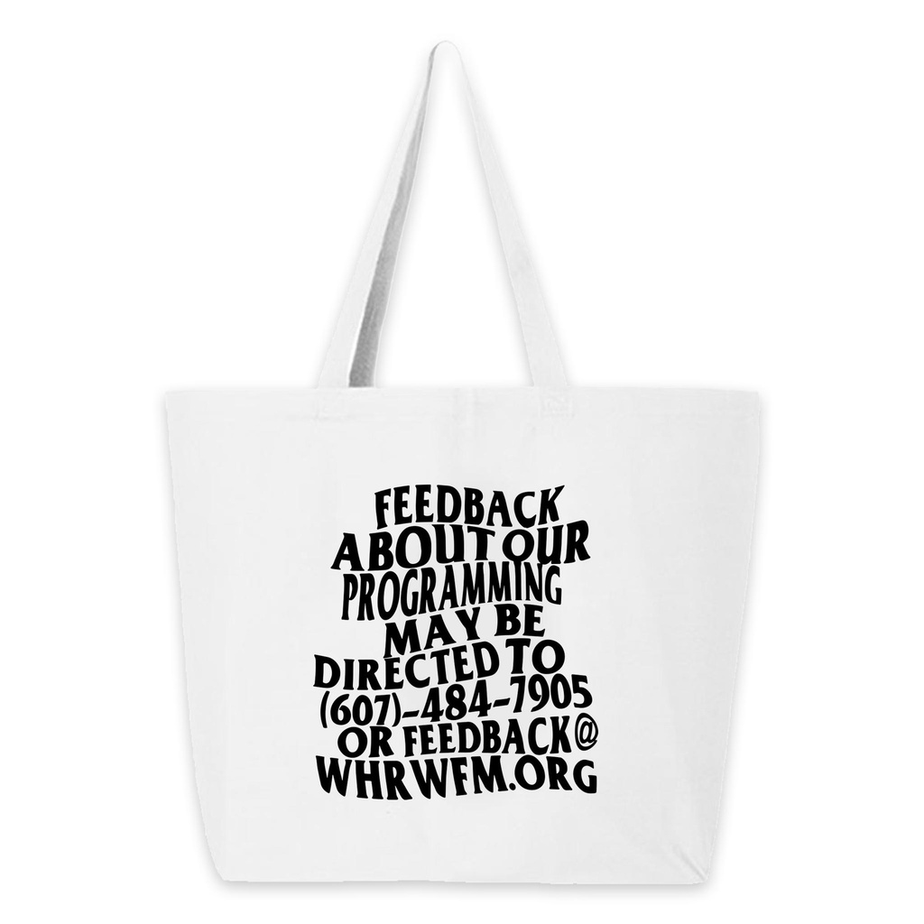 WHRW Tote Bag - White with Black Design