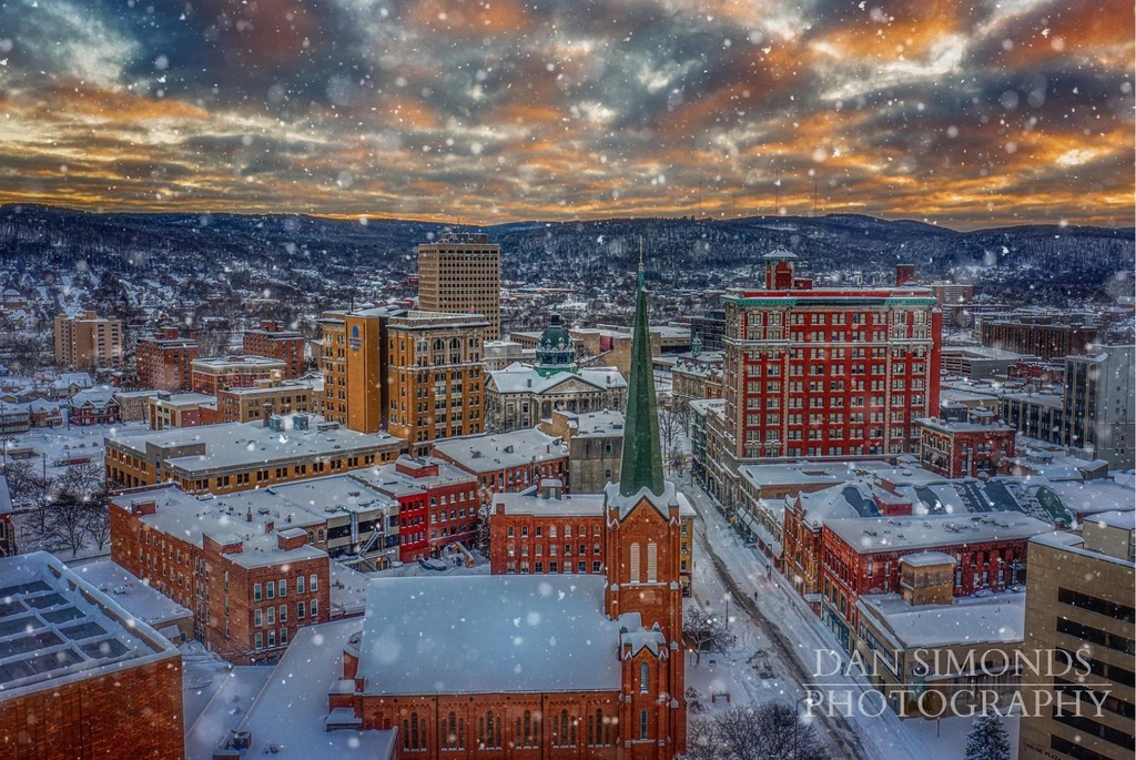 Chenango Street Snow Storm by Dan Simonds Acrylic Print (16 x 24)