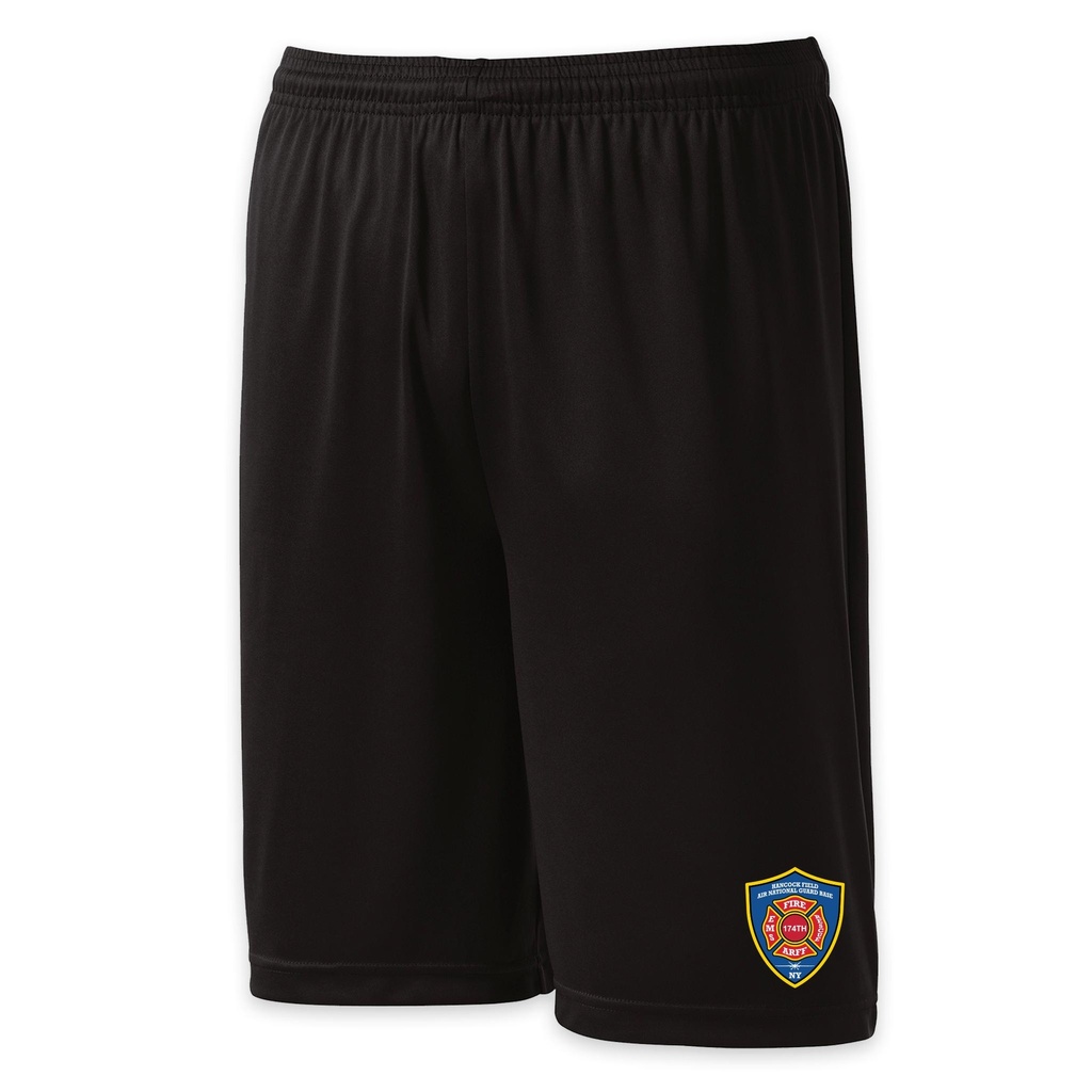 [ST355-S-Black] LEISURE WEAR- Hancock Fire Department Mesh Workout Shorts (Black, S)