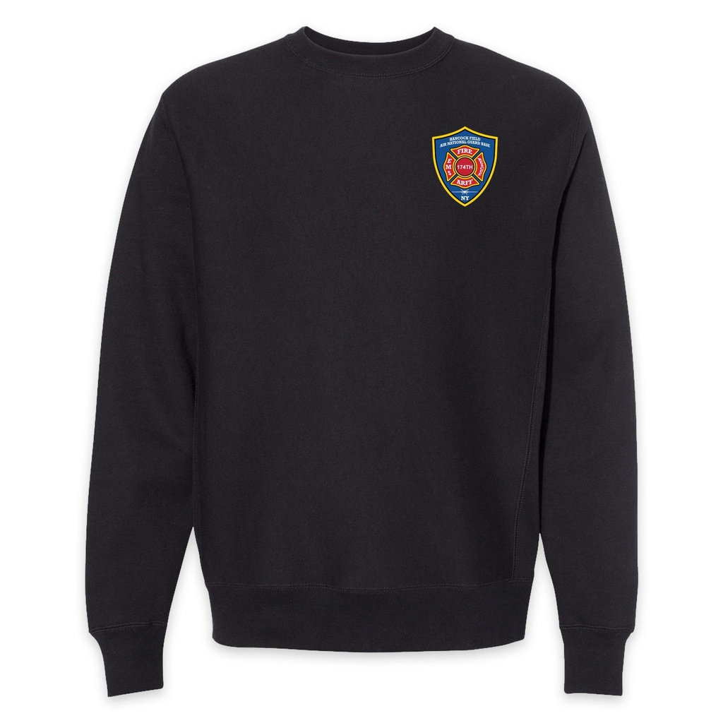 [IND5000C-S-Black] LEISURE WEAR- Hancock Fire Department Crewneck (Full Color Logo w/back) (Black, S)