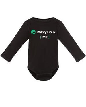[4421-6M-Black] Rocky Linux "Little Bracket" Long Sleeve Children's Onesie (6M)