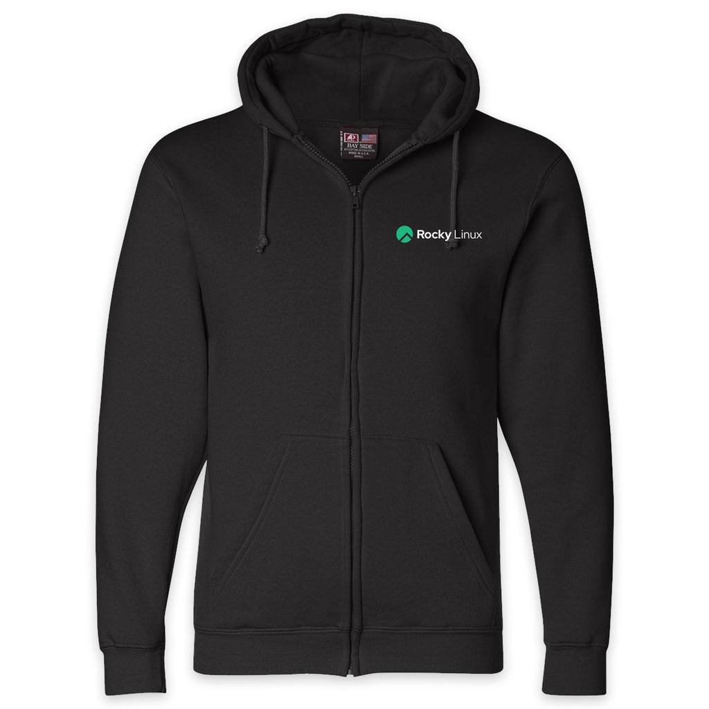 [900 Bayside-S-Black] Rocky Linux Full-Zip Hooded Sweatshirt (S)