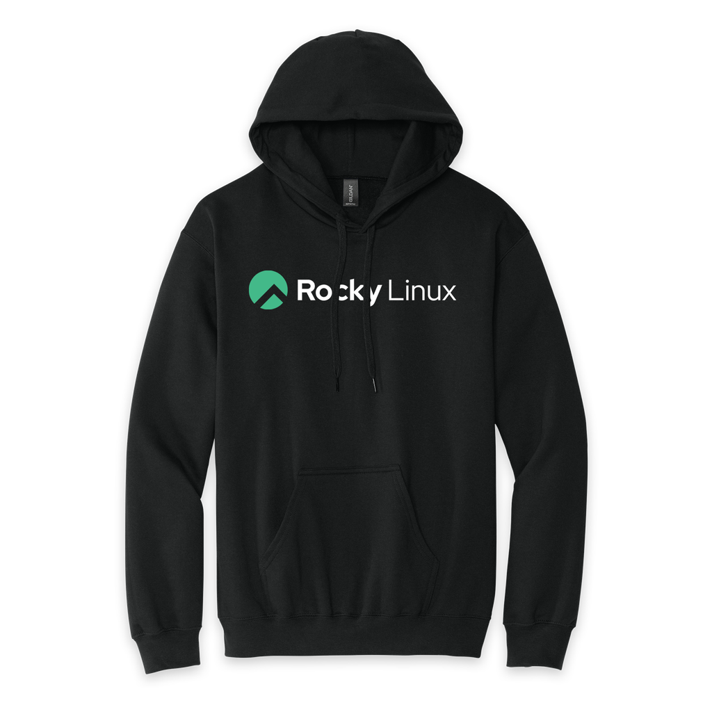 [SF500-S-Black] Rocky Linux Pullover Hooded Sweatshirt (Black, S)