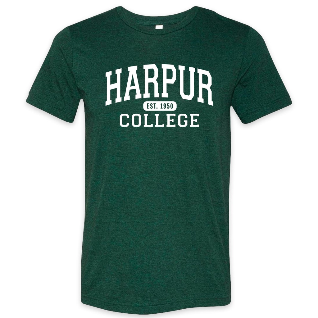 [3413-XS-Emerald Triblend] Harpur College Nostalgia Tee in Green (XS)