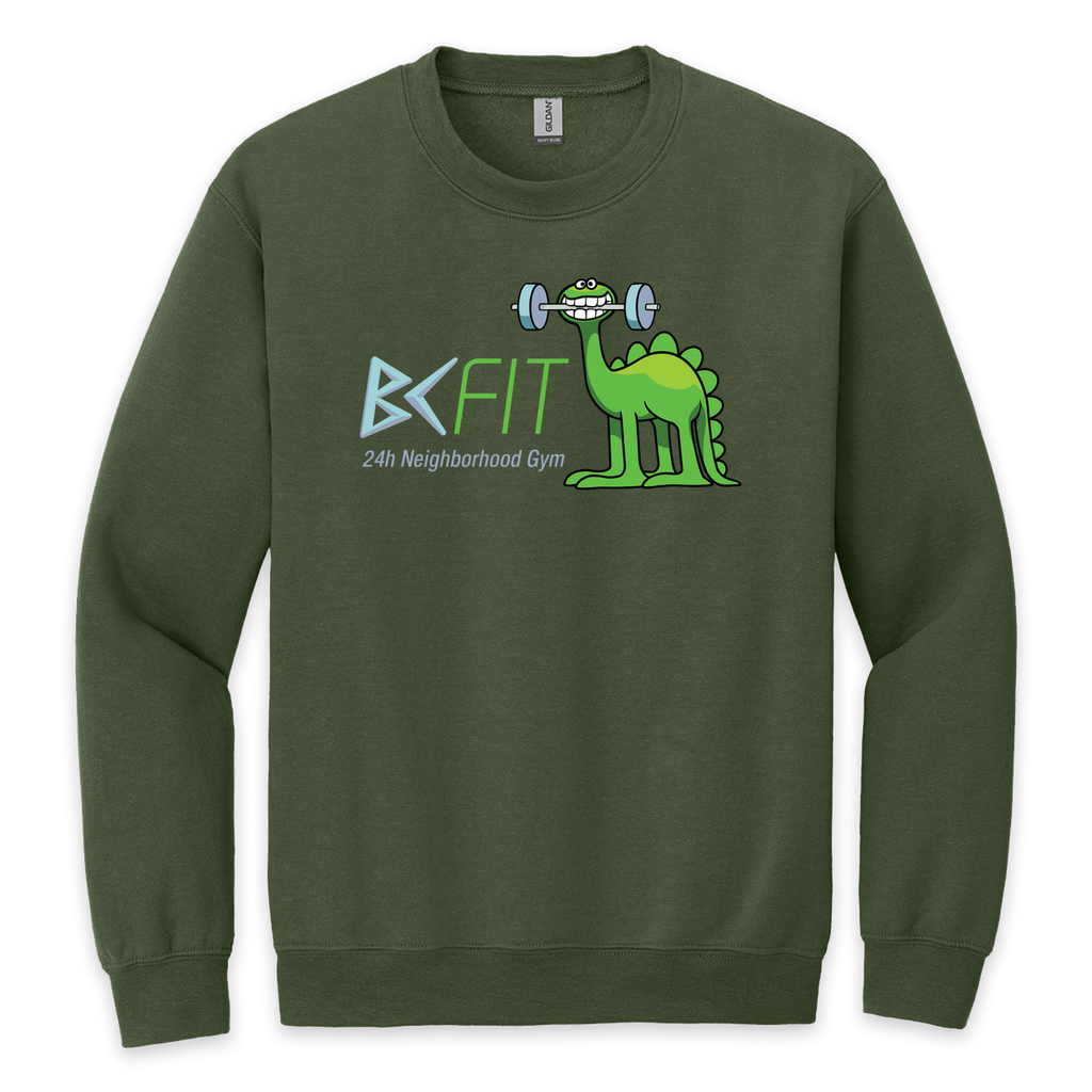 [SF000-S-Charcoal] BC Fit Crewneck Sweatshirt - Full Front (S, Charcoal)