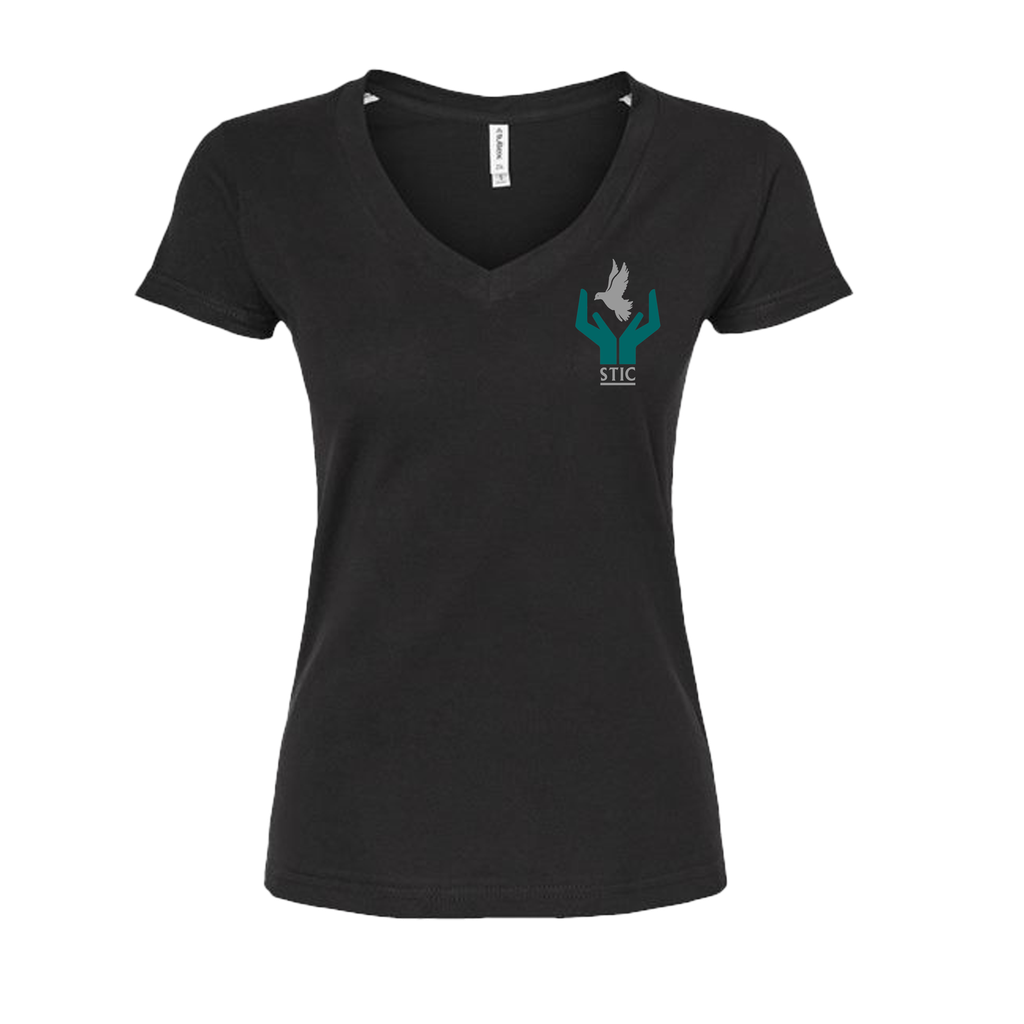 [214-S-Black] STIC Ladies V-Neck (S, Black)