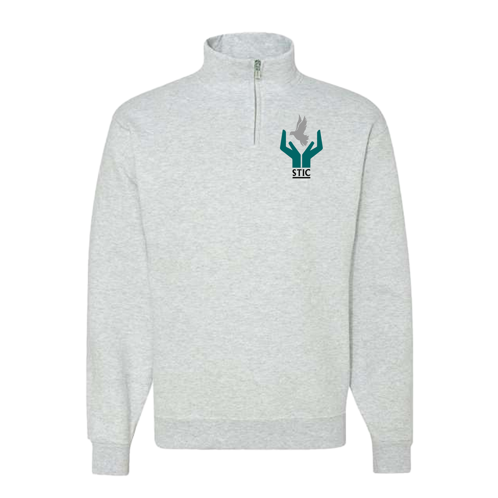 [995MR-S-Ash] STIC Quarter Zip Sweatshirt (S, Ash)