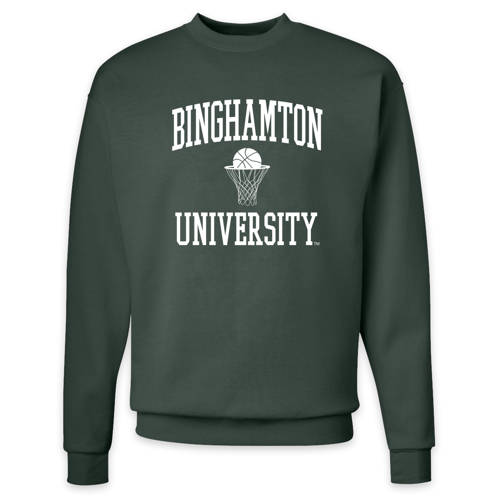 [P160-S-Forest Green] Binghamton University Basketball Collegiate Crewneck (Forest Green, S)