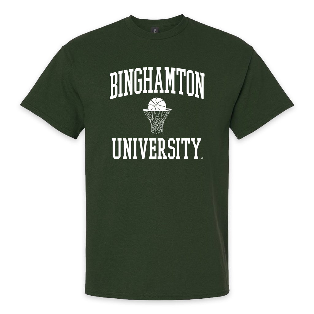 [2000-S- Forest Green] Binghamton University Basketball Collegiate T-Shirt (Forest Green, S)